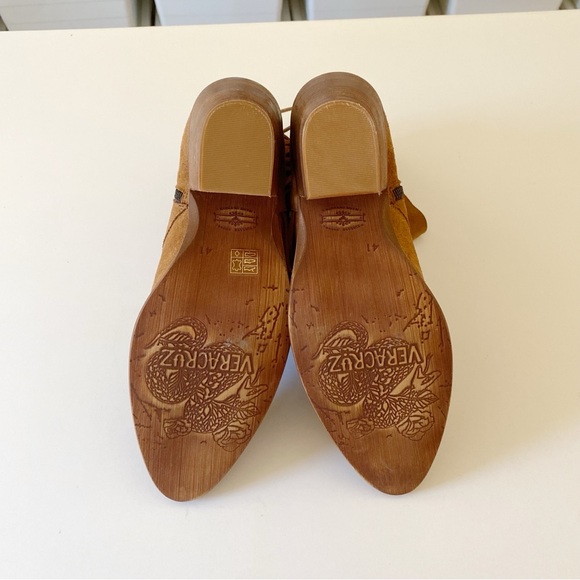 Veracruz Artisans Cassadine Suede Fringe Ankle Boots in Camel NWOT Size 41 - Picture 7 of 8